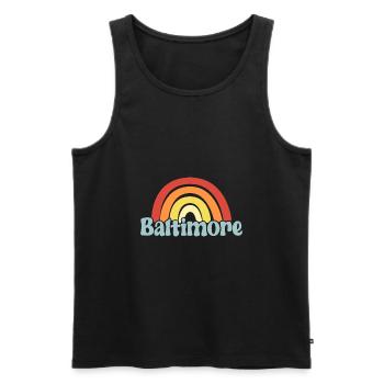 Baltimore - Männer Premium Bio Tank Top - Schwarz - Vorne - AI Model Male 178 light (178cm)