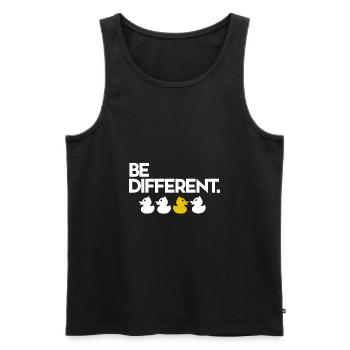 Be Different Gelbe Quietsche Ente - Männer Premium Bio Tank Top - Schwarz - Vorne - AI Model Male 178 light (178cm)