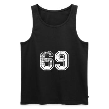 69 - Männer Premium Bio Tank Top - Schwarz - Vorne - AI Model Male 178 light (178cm)