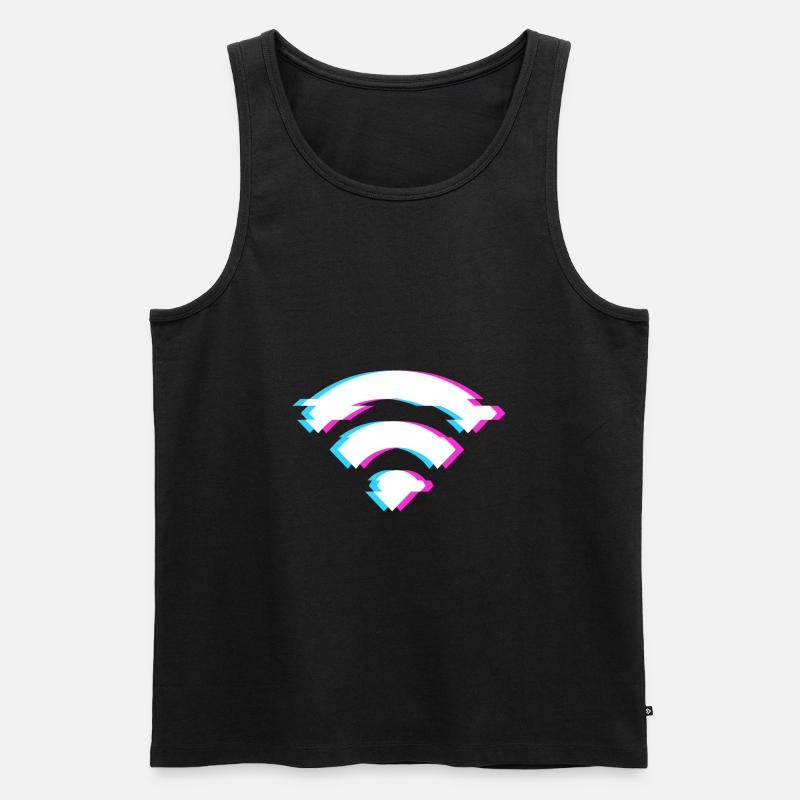 W-Lan - Männer Premium Bio Tank Top - Schwarz