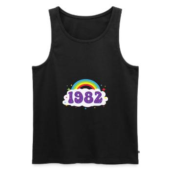 1982 Rainbow - Männer Premium Bio Tank Top - Schwarz - Vorne - AI Model Male 178 light (178cm)