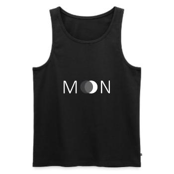 Moon Black//White - Männer Premium Bio Tank Top - Schwarz - Vorne - AI Model Male 178 light (178cm)