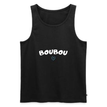 cadeau fete des peres pour boubou - Débardeur bio Premium Homme - noir - Devant - Michal (187cm)
