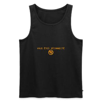 vous etes deconnecté ocre - Débardeur bio Premium Homme - noir - Devant - AI Model Male 178 light (178cm)