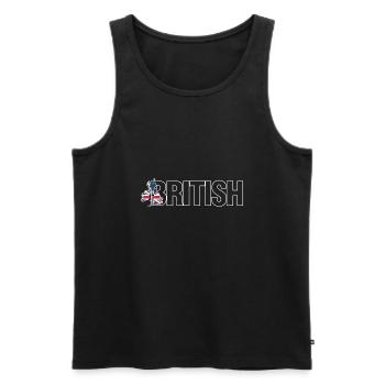 british isles - Men's Premium Organic Tank Top - black - Front - Michal (187cm)