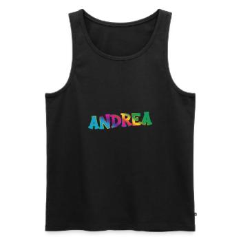 Andrea - Men's Premium Organic Tank Top - black - Front - AI Model Male 178 light (178cm)
