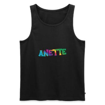 Anette - Men's Premium Organic Tank Top - black - Front - Michal (187cm)