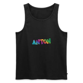 Anton - Débardeur bio Premium Homme - noir - Devant - AI Model Male 178 light (178cm)