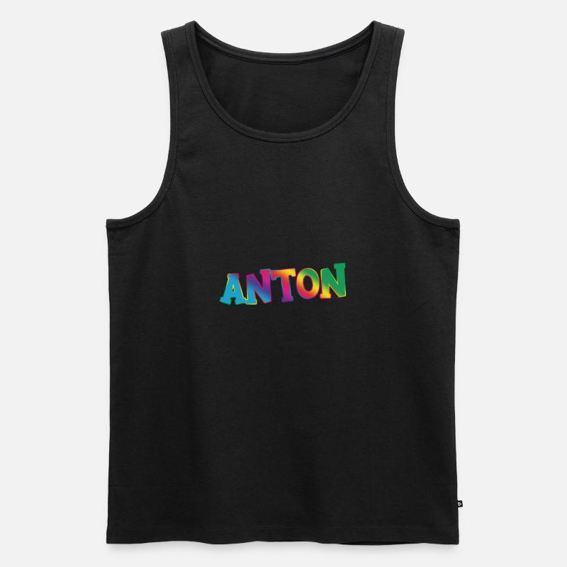 Anton - Männer Premium Bio Tank Top - Schwarz