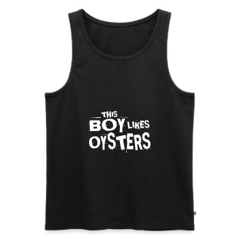 Boy Likes Huîtres Vin Fruits de Mer Chef - Débardeur bio Premium Homme - noir - Devant - Michal (187cm)