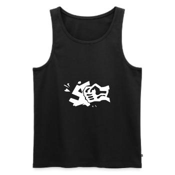 Nie wieder Faschismus, nie wieder Krieg - Männer Premium Bio Tank Top - Schwarz - Vorne - Michal (187cm)