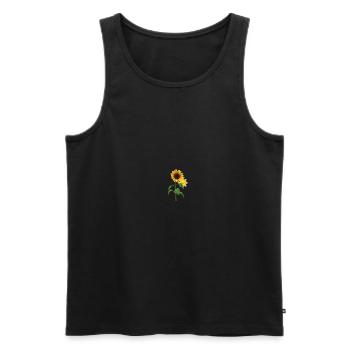 sunflower - Men's Premium Organic Tank Top - black - Front - AI Model Male 178 light (178cm)
