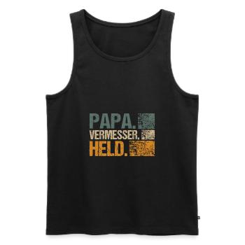 Vermesser Geometer Papa Held Geschenkidee - Männer Premium Bio Tank Top - Schwarz - Vorne - Michal (187cm)