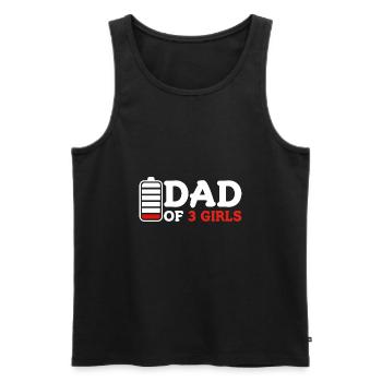 Dad of 3 Girls - Men's Premium Organic Tank Top - black - Front - Michal (187cm)