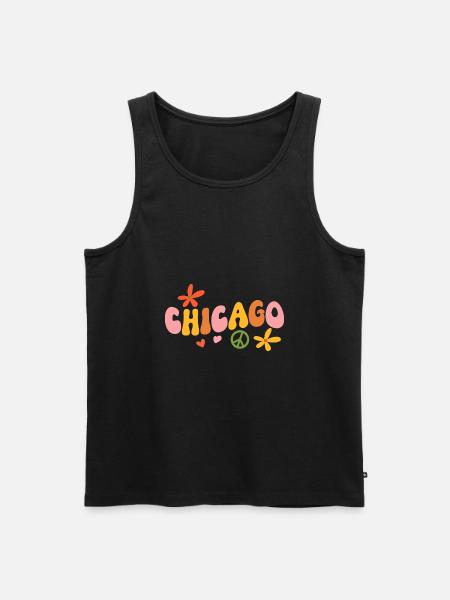 Chicago 70s Hippie - Men's Premium Organic Tank Top - black