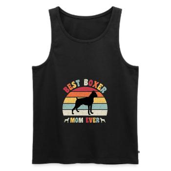 Meilleur Boxer maman jamais amoureux des chiens vintage rétro - Débardeur bio Premium Homme - noir - Devant - Michal (187cm)