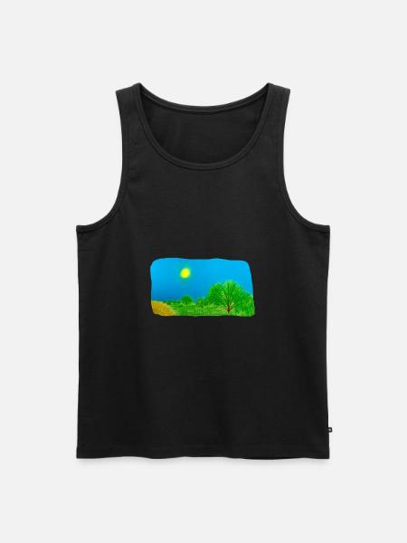 trees and meadow - Men's Premium Organic Tank Top - black