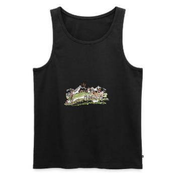 funny alpine walk with animals - Men's Premium Organic Tank Top - black - Front - AI Model Male 178 light (178cm)