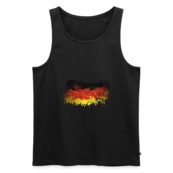 Germany Flag Vintage Soccer Fans Stadium - Men's Premium Organic Tank Top - black - Front - Michal (187cm)