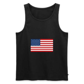 United States - Men's Premium Organic Tank Top - black - Front - AI Model Male 178 light (178cm)