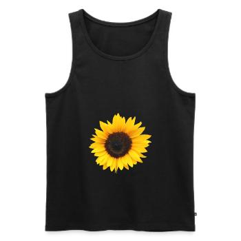 Blume gelb gelbe Blume Blumen Sonnenblume Blüte - Männer Premium Bio Tank Top - Schwarz - Vorne - Michal (187cm)