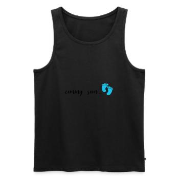 Baby coming soon Schwangerschaft Geburt Junge Boy - Männer Premium Bio Tank Top - Schwarz - Vorne - Michal (187cm)