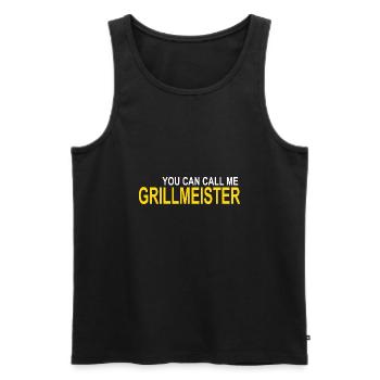 Call me Grillmeister - Men's Premium Organic Tank Top - black - Front - Michal (187cm)