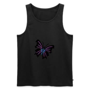 Schmetterling Butterfly Papillon dreifarbig - Männer Premium Bio Tank Top - Schwarz - Vorne - AI Model Male 178 light (178cm)