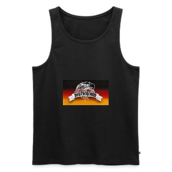 Deutschland Flagge mit Adler - Geschenk zur WM - Männer Premium Bio Tank Top - Schwarz - Vorne - Michal (187cm)