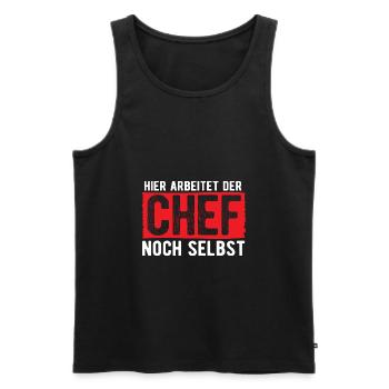 Chef Geschenk Spruch - Männer Premium Bio Tank Top - Schwarz - Vorne - AI Model Male 178 light (178cm)
