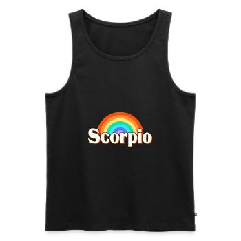 Signe du zodiaque Scorpion - Débardeur bio Premium Homme - noir - Devant - Michal (187cm)