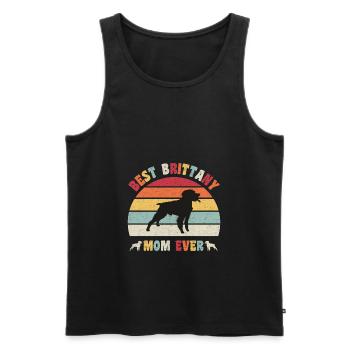 Meilleure maman Bretonne jamais amateurs de chiens vintage rétro - Débardeur bio Premium Homme - noir - Devant - Michal (187cm)