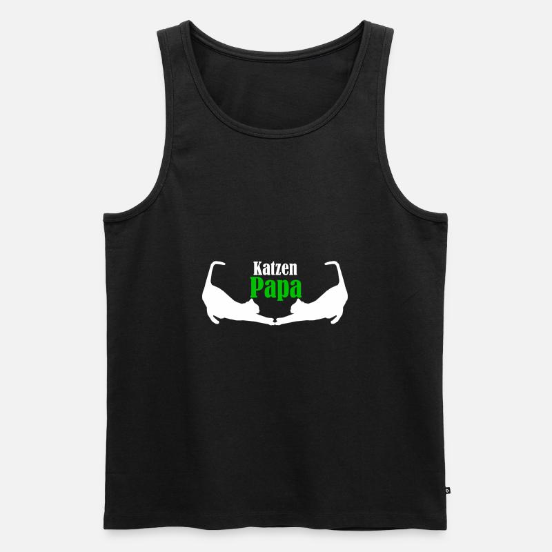 Katzen Papa - Männer Premium Bio Tank Top - Schwarz