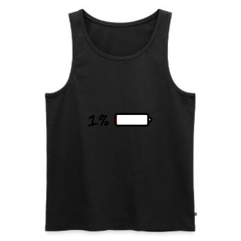 1% battery - Men's Premium Organic Tank Top - black - Front - AI Model Male 178 light (178cm)
