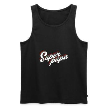 Super papa vintage retro fathers day saying - Men's Premium Organic Tank Top - black - Front - AI Model Male 178 light (178cm)