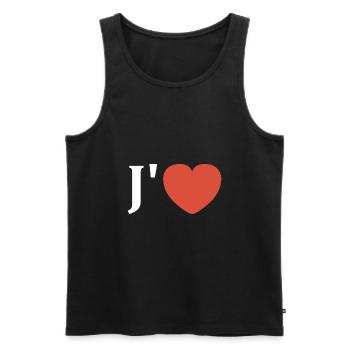 J'aime - Débardeur bio Premium Homme - noir - Devant - Michal (187cm)