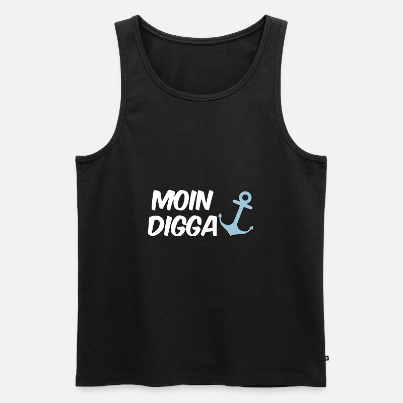 Moin Digga Hamburg - Männer Premium Bio Tank Top - Schwarz