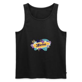 Aloha - Männer Premium Bio Tank Top - Schwarz - Vorne - AI Model Male 178 light (178cm)
