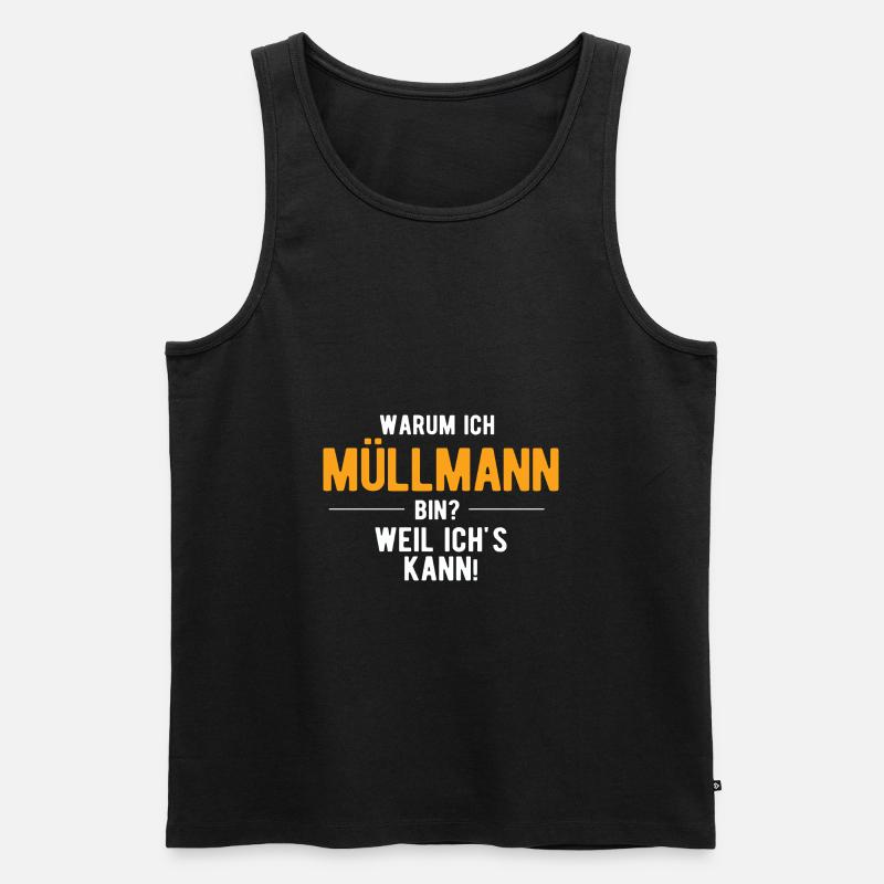 Müllmann Müllabfuhr - Männer Premium Bio Tank Top - Schwarz