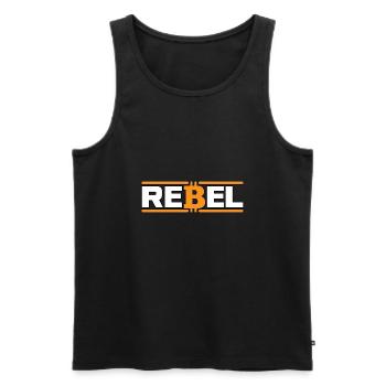 Bitcoin Rebel Statement for Pleb's Saying - Men's Premium Organic Tank Top - black - Front - AI Model Male 178 light (178cm)