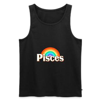 Sternzeichen Fische - Männer Premium Bio Tank Top - Schwarz - Vorne - AI Model Male 178 light (178cm)