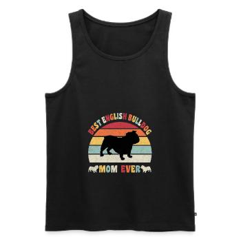 Meilleure maman bulldog anglais jamais amateurs de chiens vintage - Débardeur bio Premium Homme - noir - Devant - Michal (187cm)