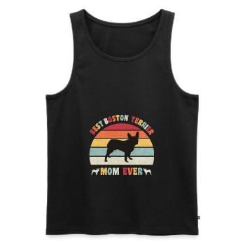 Meilleure maman Boston Terrier jamais amateurs de chiens vintage - Débardeur bio Premium Homme - noir - Devant - Michal (187cm)