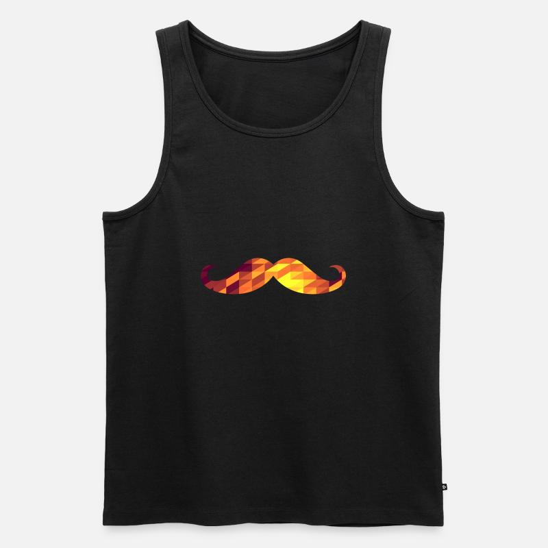 Moustache (Geometric Background) - Männer Premium Bio Tank Top - Schwarz
