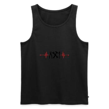 Cardio-batiers outil artisans bricolage - Débardeur bio Premium Homme - noir - Devant - Michal (187cm)
