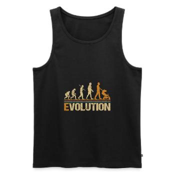 Dad dad with stroller Evolution - Men's Premium Organic Tank Top - black - Front - AI Model Male 178 light (178cm)
