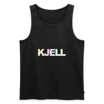 KJELL - Beautiful boy name with cute dinosaurs - Men's Premium Organic Tank Top - black - Front - Michal (187cm)