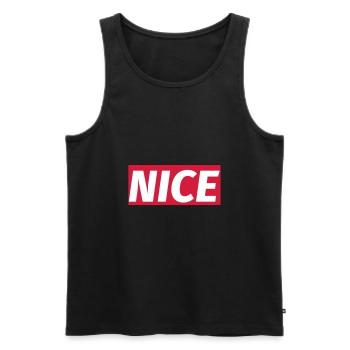 NICE - Men's Premium Organic Tank Top - black - Front - AI Model Male 178 light (178cm)