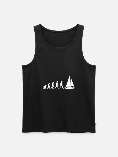 Evolution sailing sailboat sailing ship - Men's Premium Organic Tank Top - black