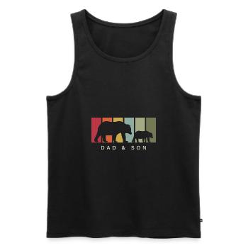 Père et fils Ours Papa Fête des Pères - Débardeur bio Premium Homme - noir - Devant - Michal (187cm)